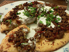 Middle Eastern Lamb Pizza